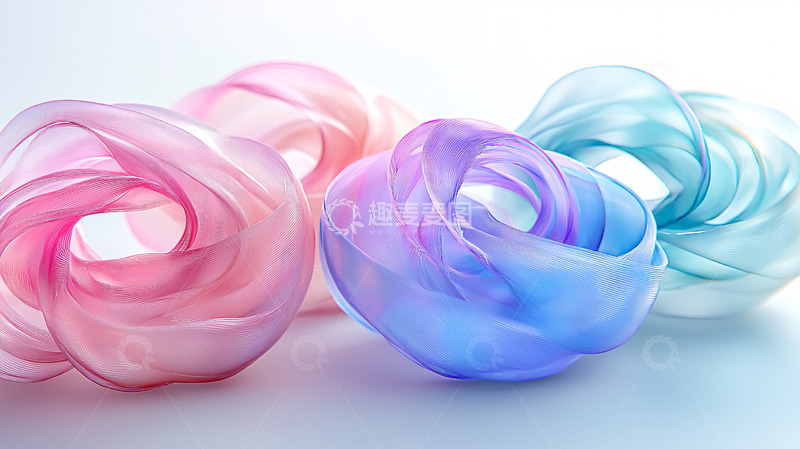 高清大图下载【趣麦麦图】-彩色透明环状雕塑
