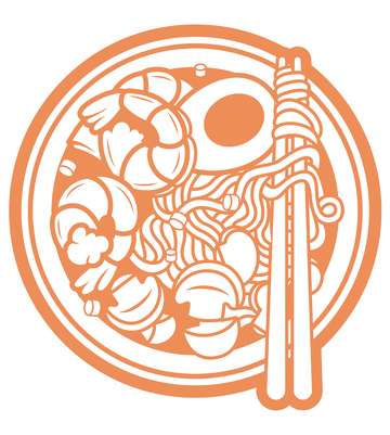 海鲜美食食物潮流插画线稿