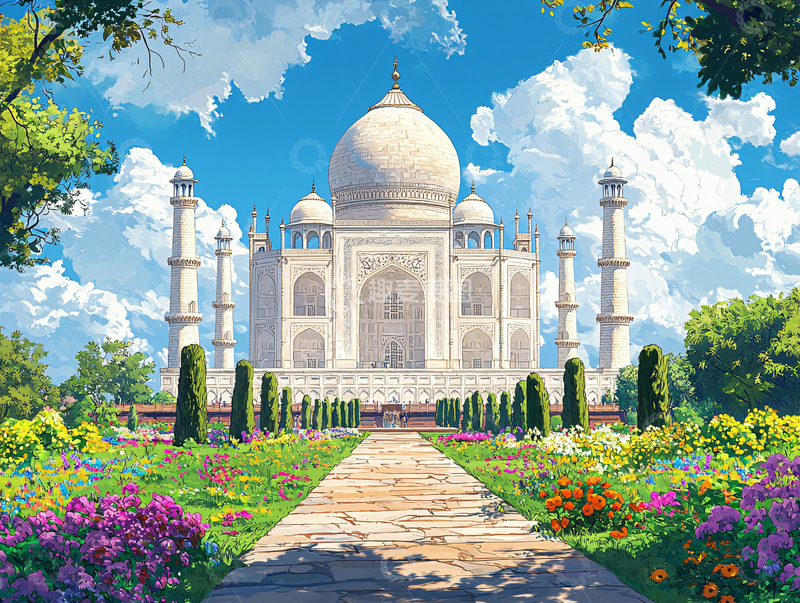 高清大图下载【趣麦麦图】泰姬陵全景图