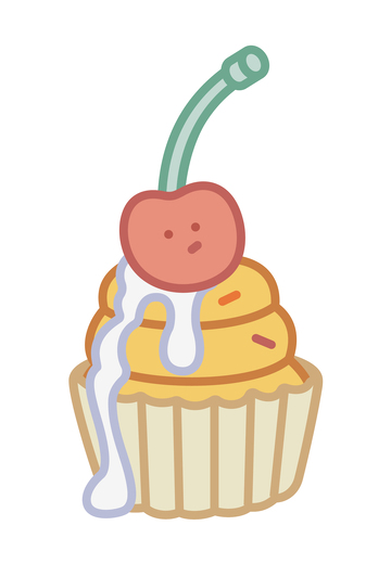 卡通小蛋糕矢量甜点插画