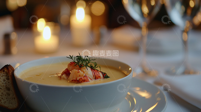 高清大图下载【趣麦麦图】龙虾浓汤