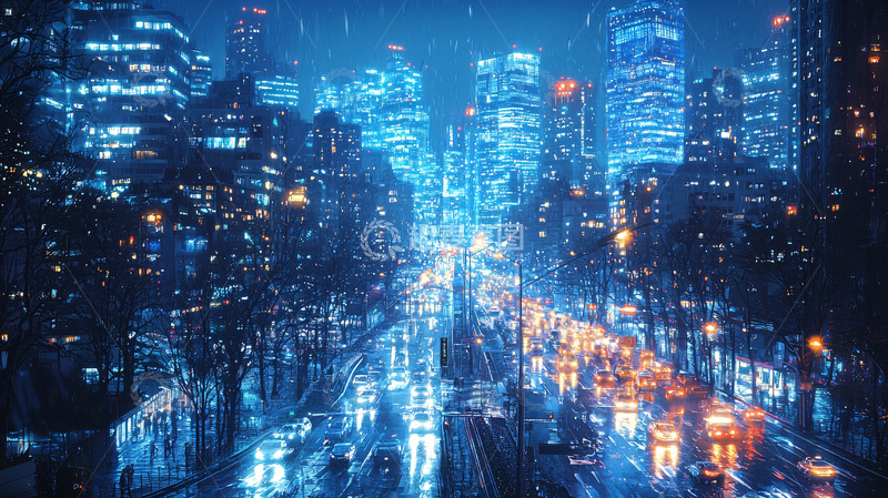 高清大图下载【趣麦麦图】未来都市夜景40