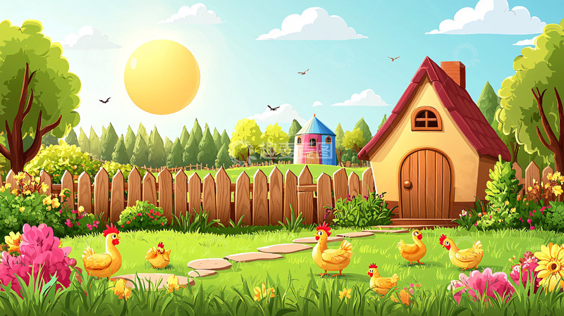 高清大图下载【趣麦麦图】阳光明媚的乡村小屋