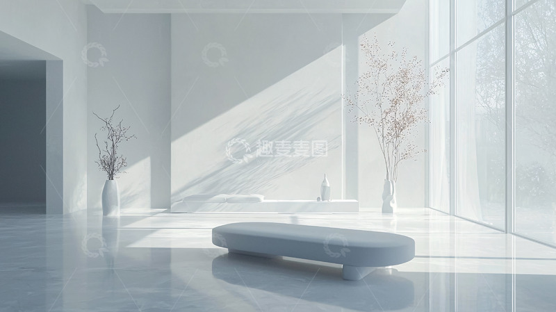 高清大图下载【趣麦麦图】极简白色现代室内设计