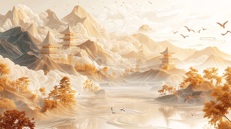 高清大图下载【趣麦麦图】水墨山水唯美意境风景