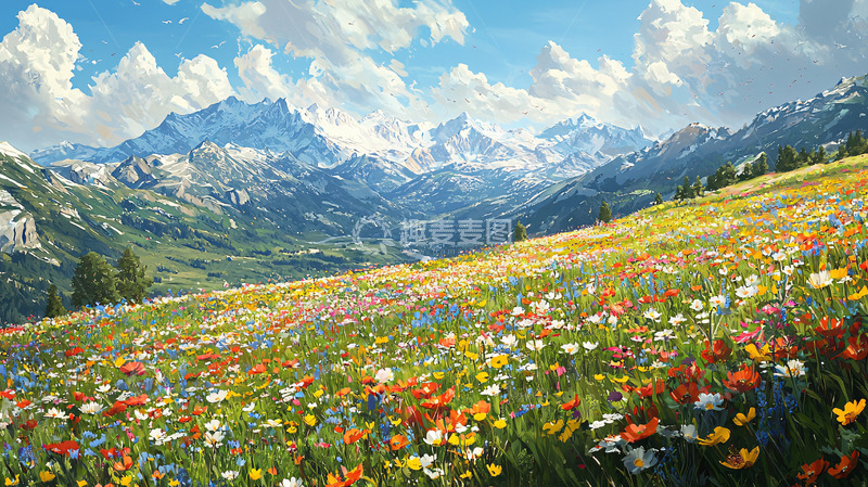 高清大图下载【趣麦麦图】高山野花盛开