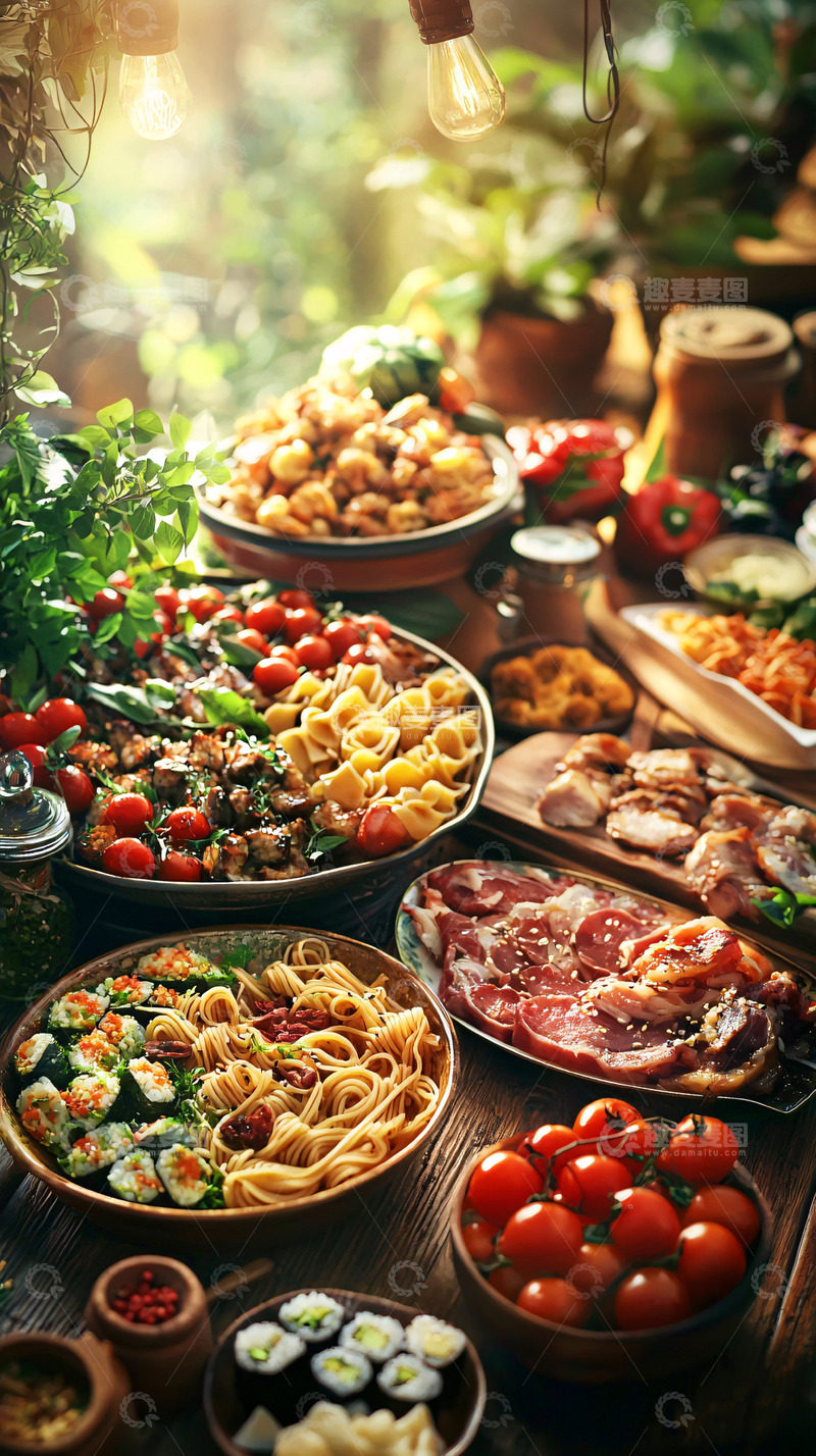高清大图下载【趣麦麦图】丰盛的自助餐美食