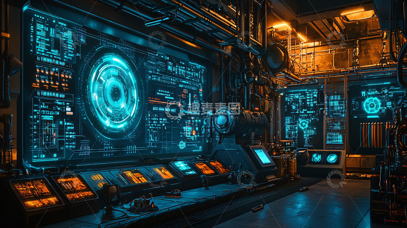 高清大图下载【趣麦麦图】未来科技控制室