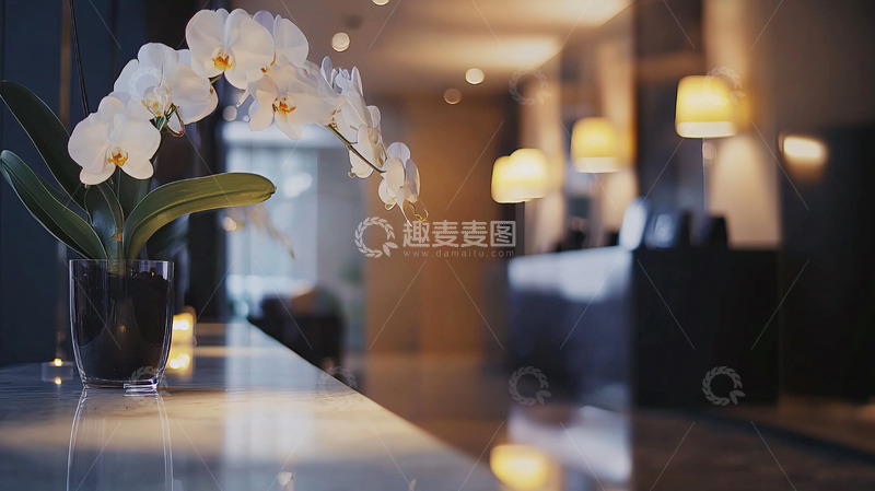 高清大图下载【趣麦麦图】酒店大堂白兰花装饰