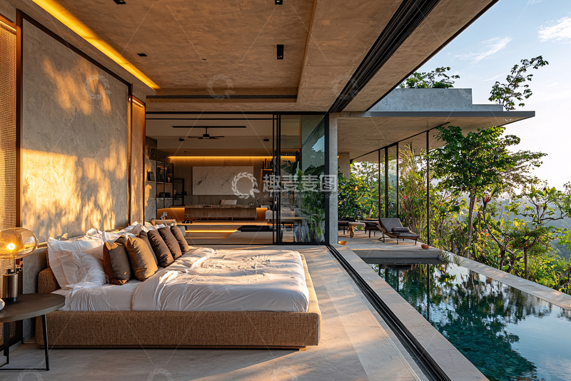 高清大图下载【趣麦麦图】现代极简风卧室景观