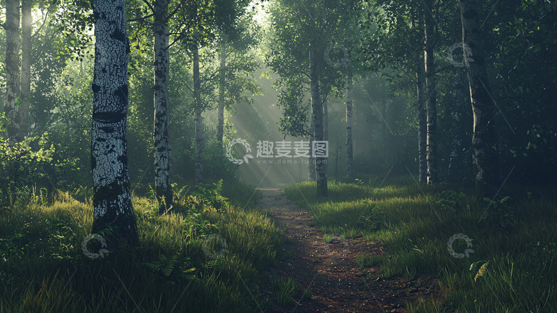 高清大图下载【趣麦麦图】雾气森林小路