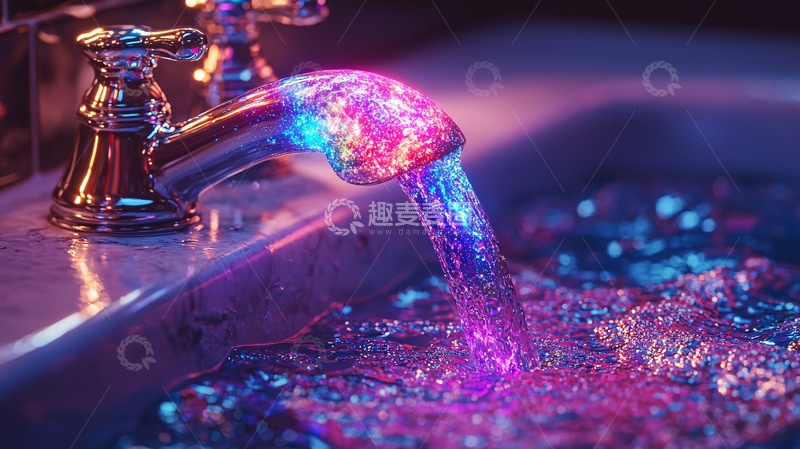 高清大图下载【趣麦麦图】梦幻彩色水龙头