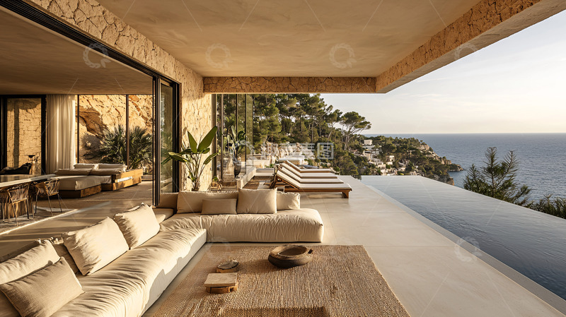 高清大图下载【趣麦麦图】海景别墅无边泳池