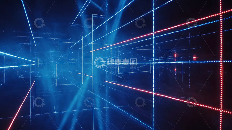 高清大图下载【趣麦麦图】蓝光红光线条科技感背景