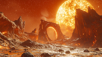 炙热星球废墟景象