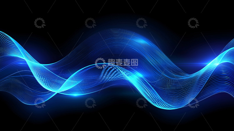 高清大图下载【趣麦麦图】蓝色光波