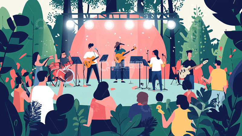 高清大图下载【趣麦麦图】森林音乐会