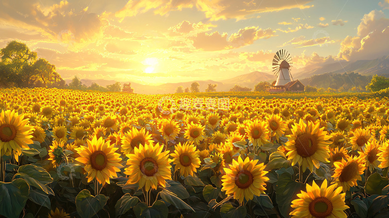 高清大图下载【趣麦麦图】向日葵田