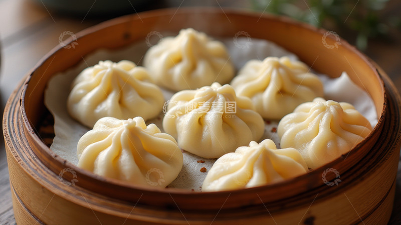 高清大图下载【趣麦麦图】蒸笼里的小笼包