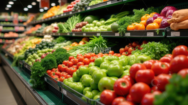 高清大图下载【趣麦麦图】超市蔬果区陈列