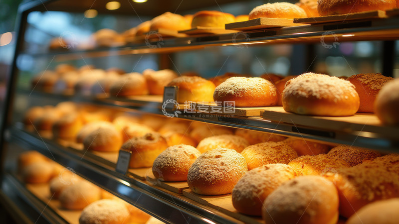 高清大图下载【趣麦麦图】超市烘焙区面包陈列