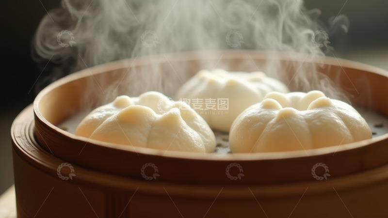 高清大图下载【趣麦麦图】冒着热气的包子