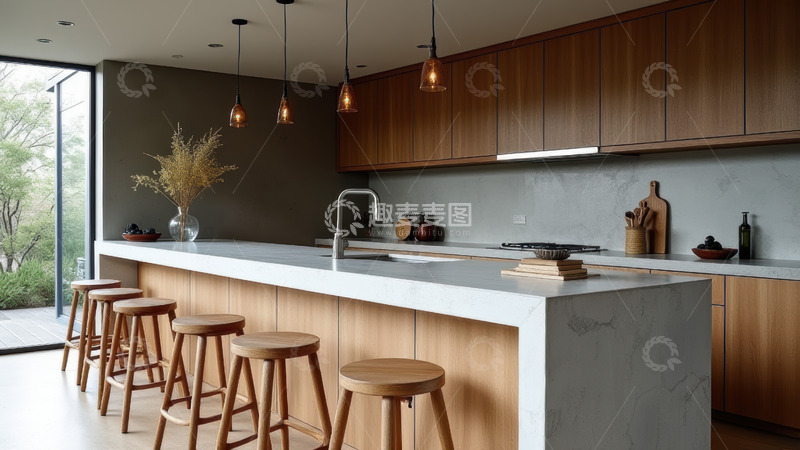 高清大图下载【趣麦麦图】开放式厨房与吧台设计