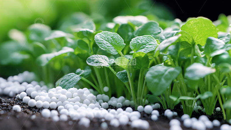 高清大图下载【趣麦麦图】绿植幼苗与肥料颗粒