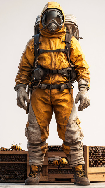 穿着防护服的人