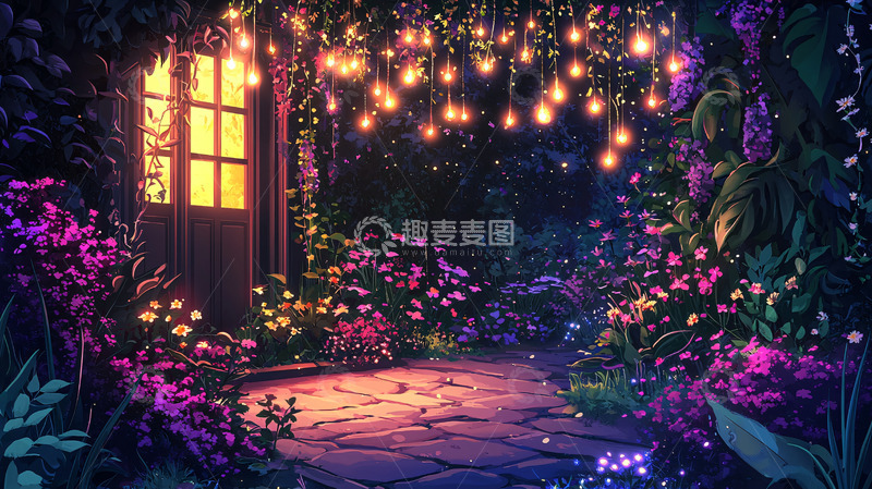 高清大图下载【趣麦麦图】梦幻小屋夜景