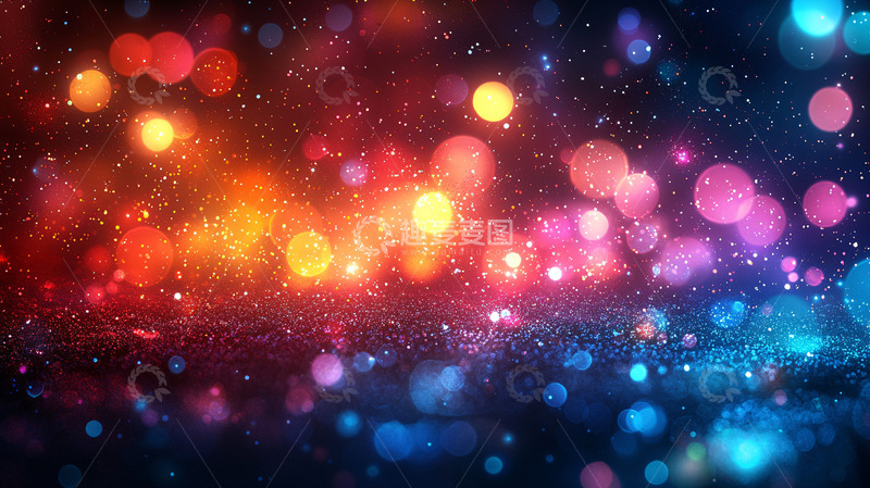 高清大图下载【趣麦麦图】绚丽多彩的星空光斑背景