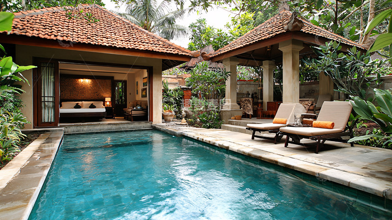 高清大图下载【趣麦麦图】私家泳池别墅度假