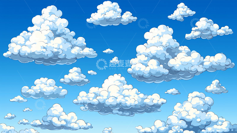 蓝天白云朵朵漂浮