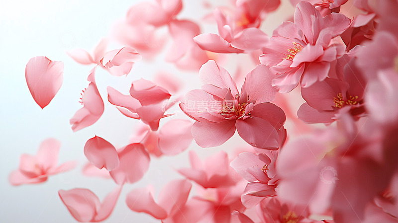 高清大图下载【趣麦麦图】粉红樱花飘落