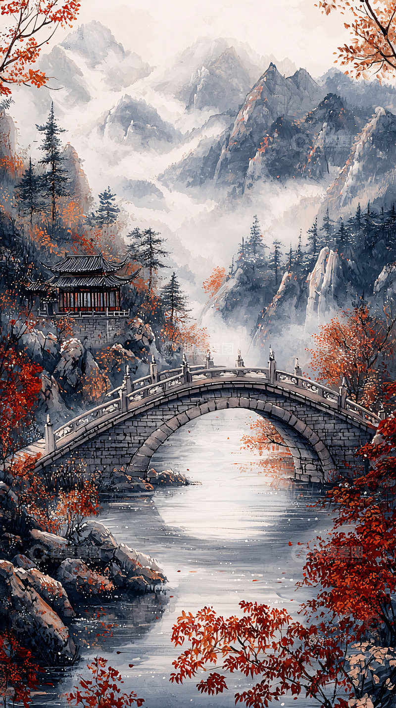 高清大图下载【趣麦麦图】水墨画山水