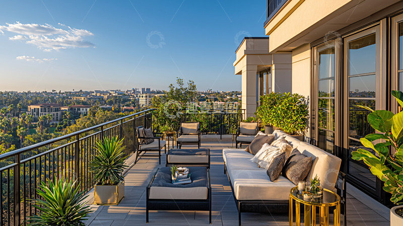 高清大图下载【趣麦麦图】高层公寓露台景观