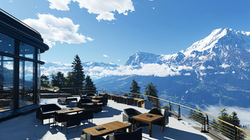 阿尔卑斯山脉餐厅景观