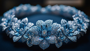 蓝宝石花朵手镯