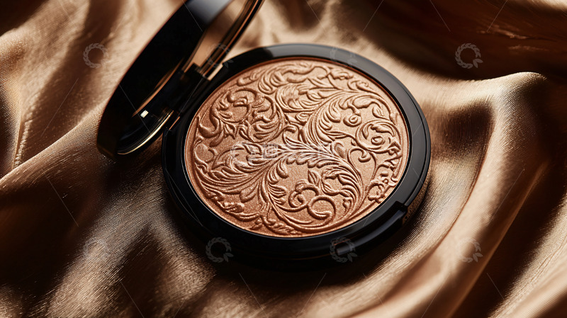 高清大图下载【趣麦麦图】精致雕花粉饼特写