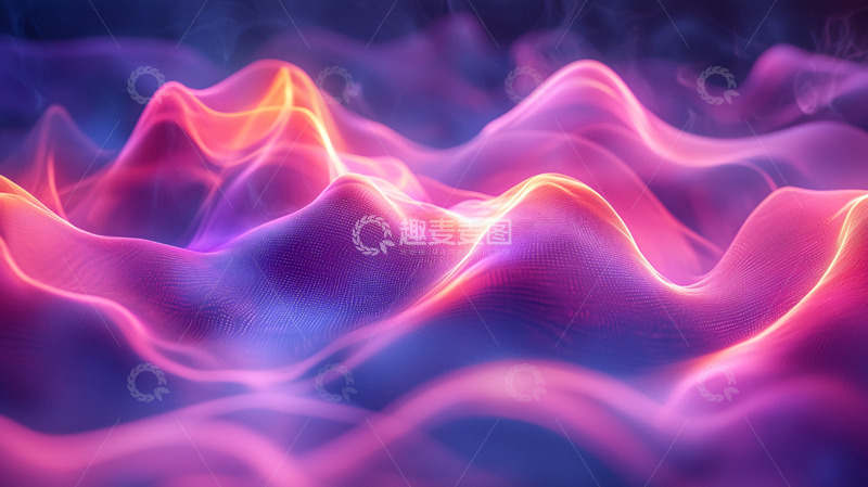 高清大图下载【趣麦麦图】紫色粉色波浪光效
