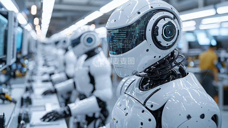 高清大图下载【趣麦麦图】未来工厂机器人