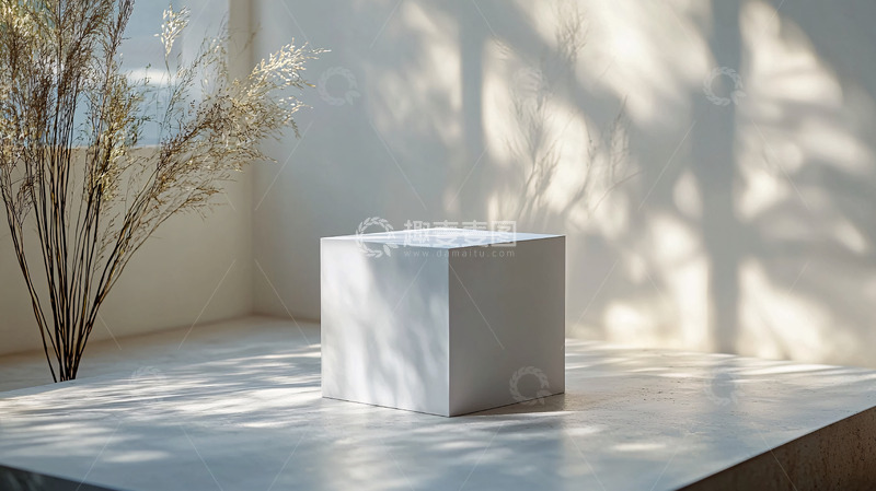 高清大图下载【趣麦麦图】极简白色方块展示台