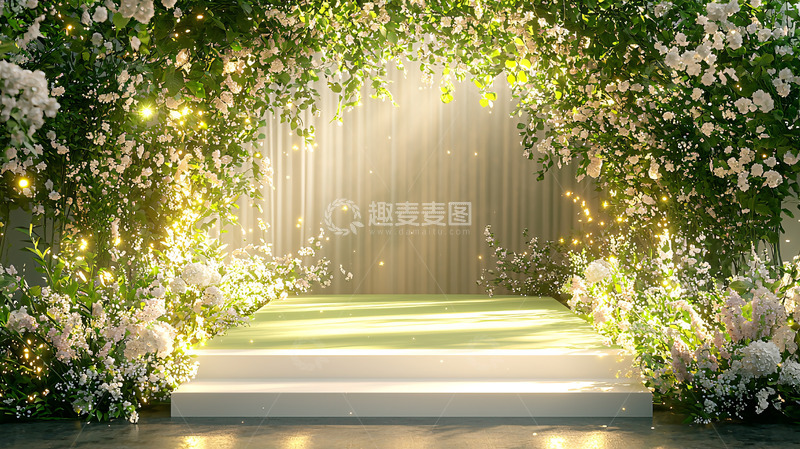 高清大图下载【趣麦麦图】绿意盎然的婚礼背景