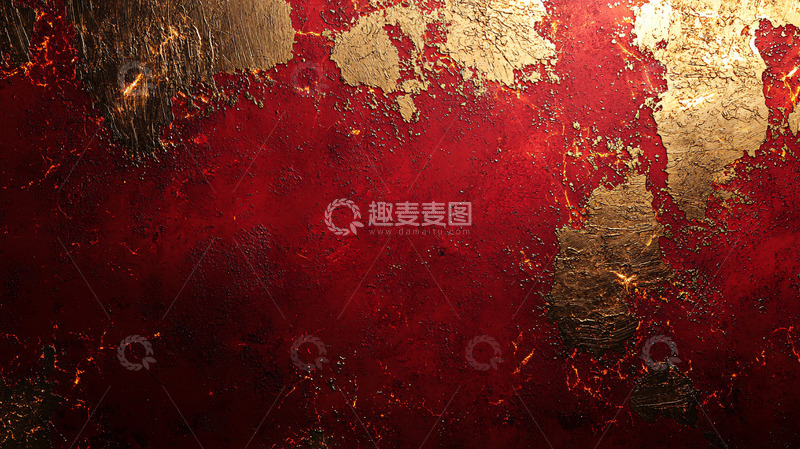 高清大图下载【趣麦麦图】红色金色质感背景