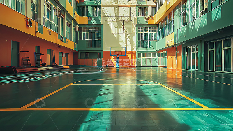 高清大图下载【趣麦麦图】彩色建筑室内庭院