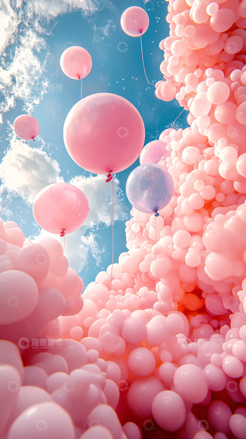 高清大图下载【趣麦麦图】粉色气球