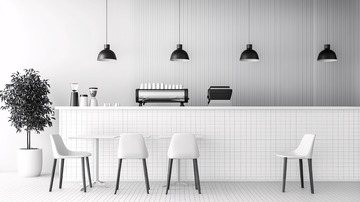 极简风格咖啡店吧台