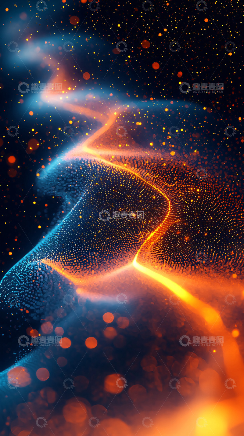 高清大图下载【趣麦麦图】抽象光线流动曲线