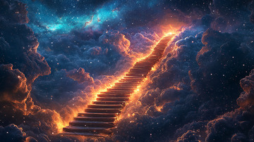 通往天堂的云层阶梯