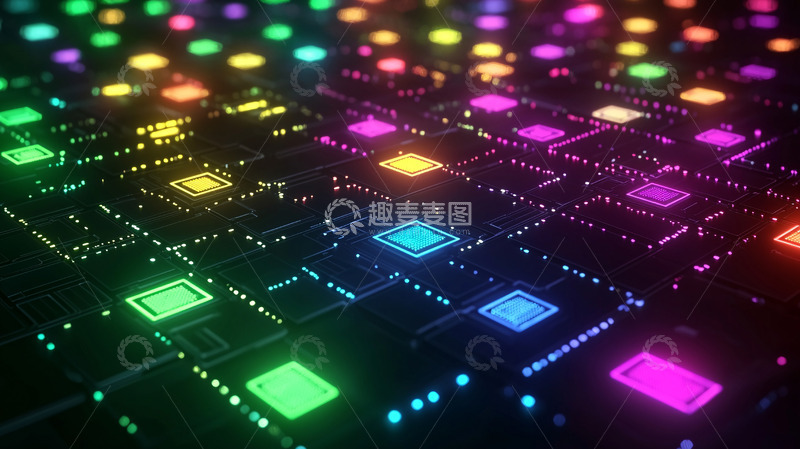 高清大图下载【趣麦麦图】彩色电路板4